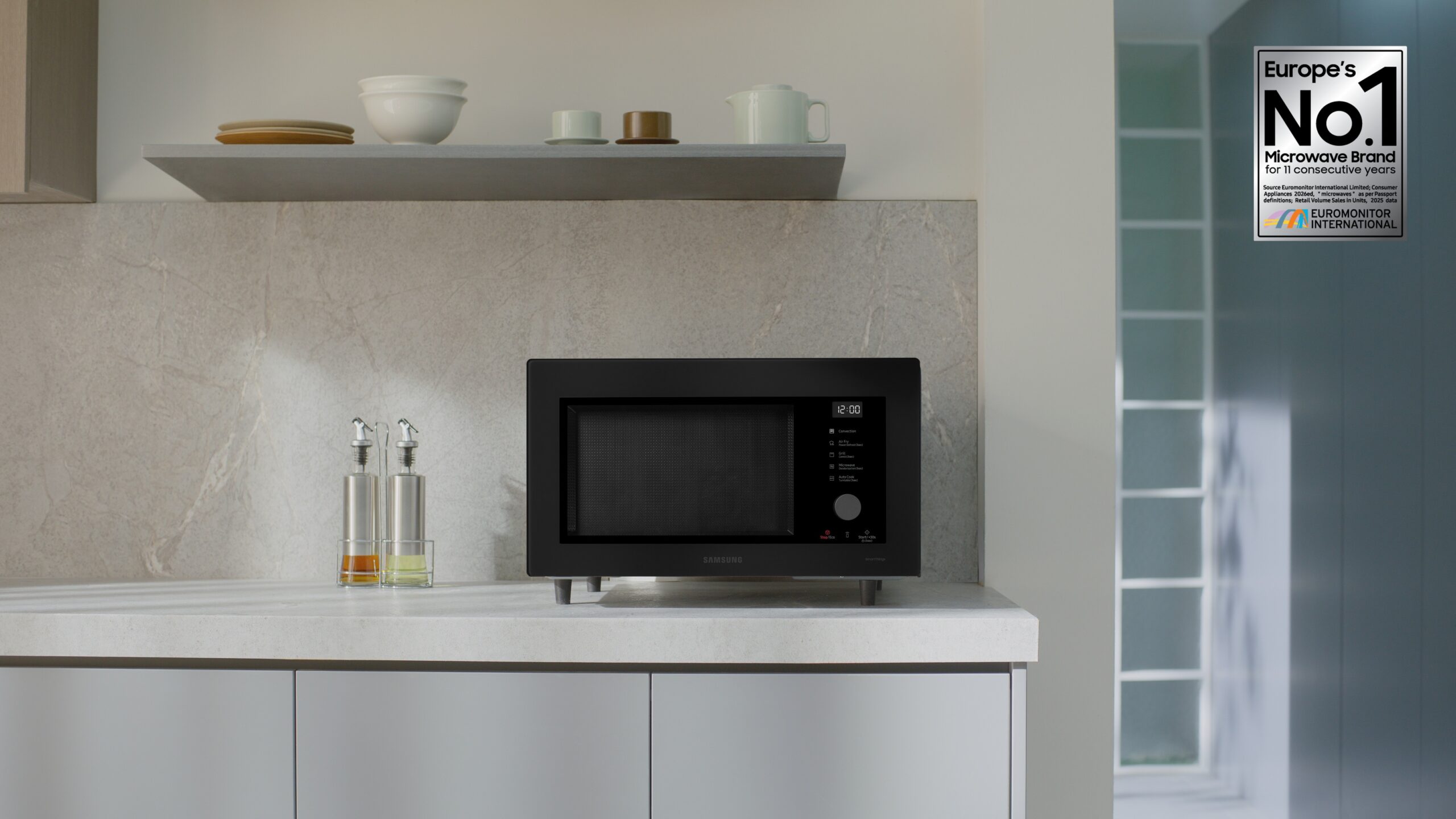 Samsung Electronics has held its Top Position in the European Microwave market for the 11th consecutive year.