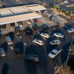 Drivers wait to load vehicles at a Costco gas station in Richmond, California.