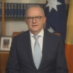 Prime Minister Anthony Albanese delivers his speech to the nation, April 1, 2026.