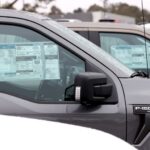 Ford pickups at California dealerships. Automakers eyeing US demand since war breaks out in Middle East (JUSTIN SULLIVAN)